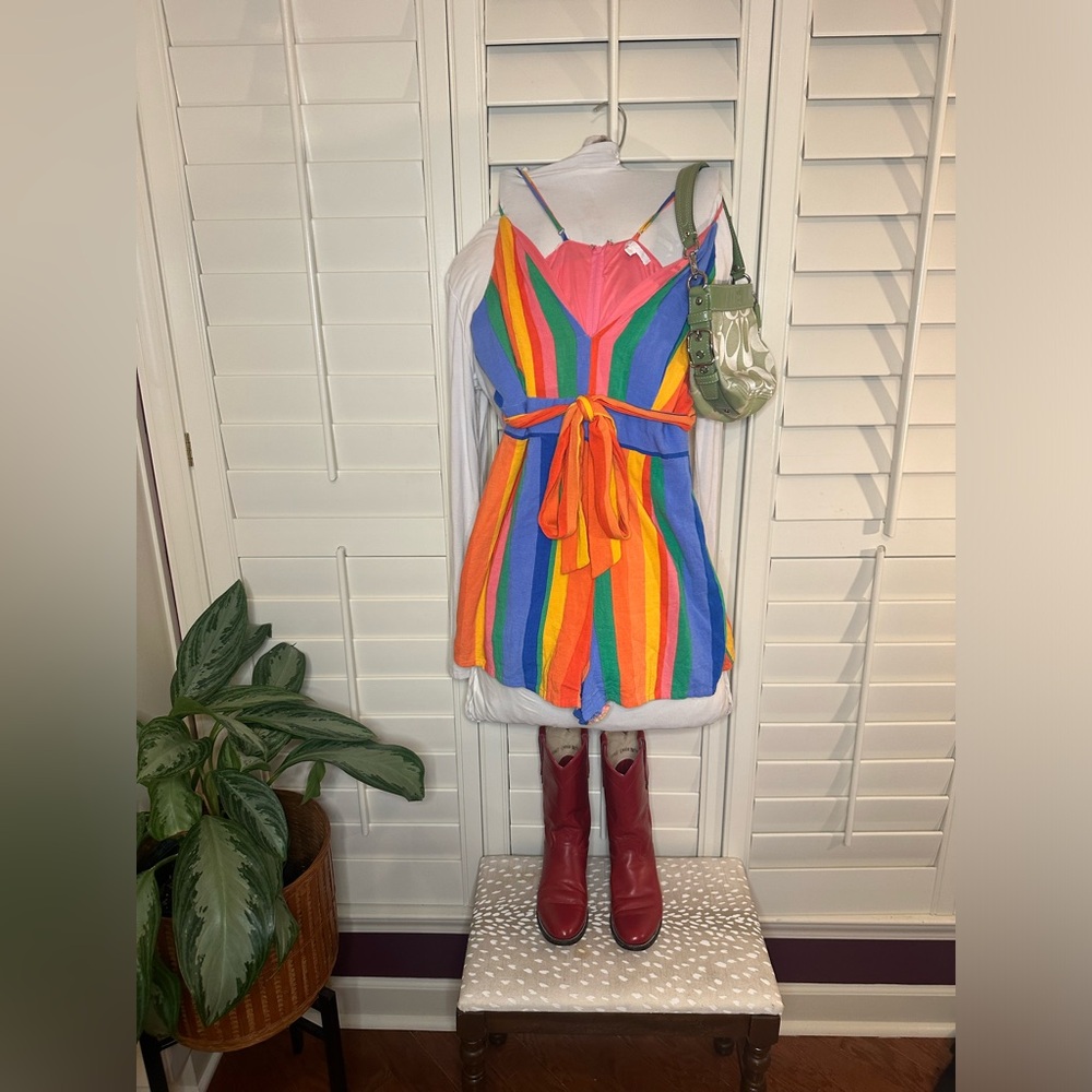 Rainbow Giani Bini spaghetti strap romper